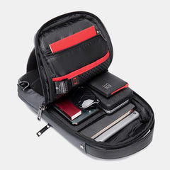 Men Multi-pockets Anti-theft Code Lock Design Breathable Chest Bag Waterproof Earphone Hole USB Charging Crossbody Bags