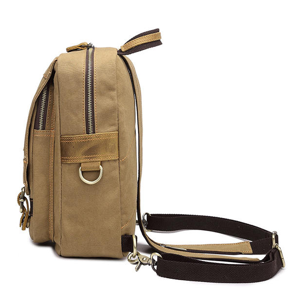 Multi-function Canvas Casual Bag Messenger Bag Shoulder Bag Small Backpack For Men Women