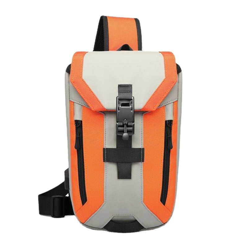 Men Oxford USB Charging Multi-pocket 3 Card Slots Waterproof Outdoor Crossbody Bag Chest Sling