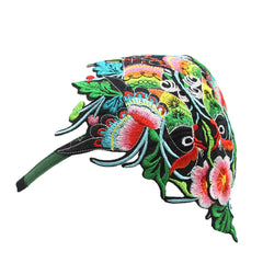 Women Manual Vintage Embroidery Hallow Ethnic Style Flower Printing Headband