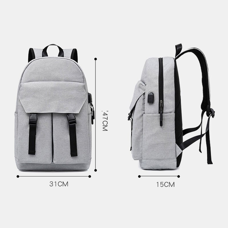 Men Casual Wild 15.6 Inch Large Capacity Laptop Bag USB Charging Waterproof School Backpack