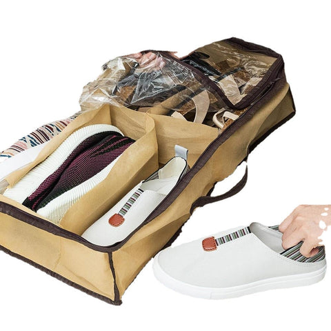 Portable 12 Grids Shoes Bag Lightweight Foldable Transparent Storage Dustproof And Moistureproof