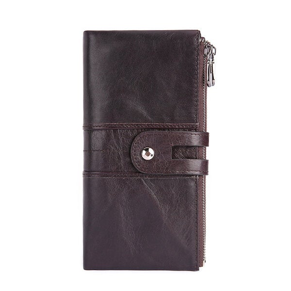 Women Genuine Leather RFID Antimagnetic Long Phone Wallet Card Holder Phone Bag