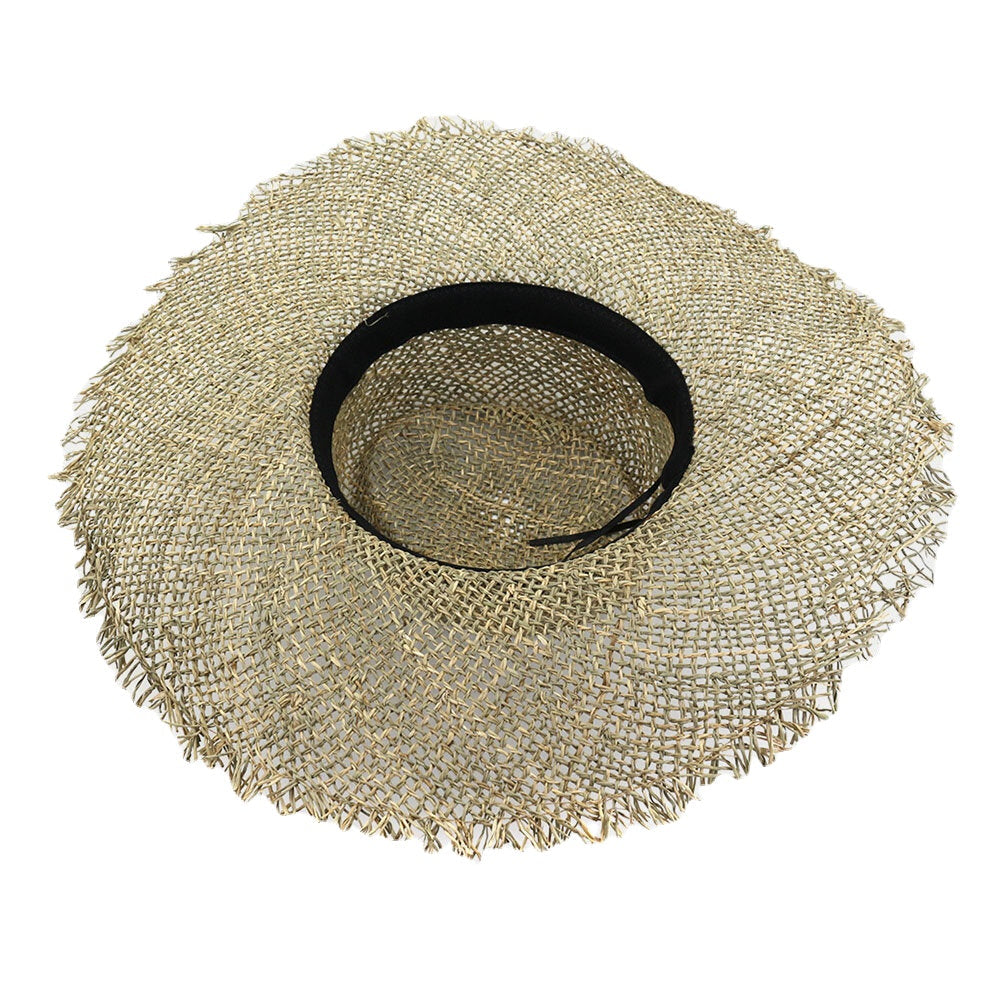 Women Sunscreen Travel Beach Sun Hat Wide Brim Seaside Jazz Hat Straw Hat