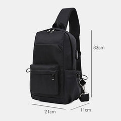 Men Oxford Large Capacity Chest Bag Multi-pockets Crossbody Bag Shoulder