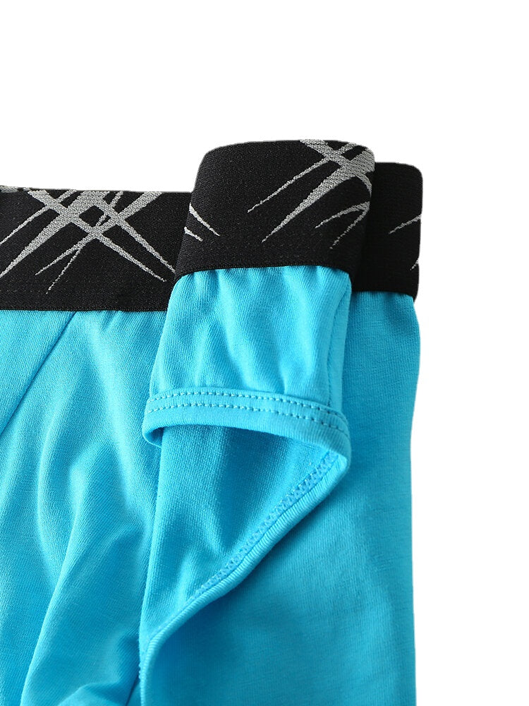 Mens Cotton Solid Color Elastic Mid Waist Breathable Thin Briefs