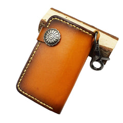 Men Genuine Leather Wear-resistance Embossing Pattern Keychain Bag Wallet