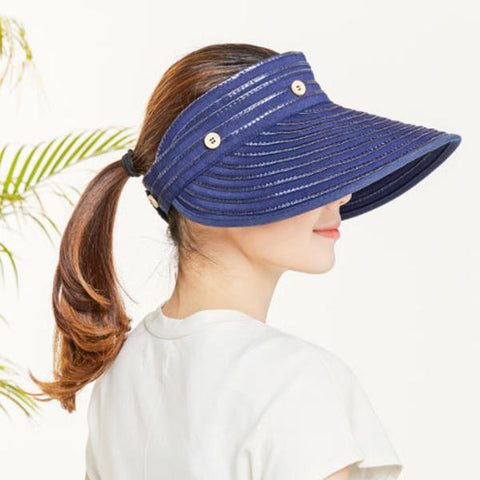 Women Summer Sunshade Sun Hat Removable Top Adjustable Outdoor Gardening Caps