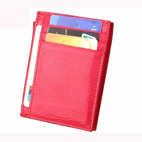RFID Antimagnetic Woman Man Card Eight Card Holders Cow Leather Purse Wallet