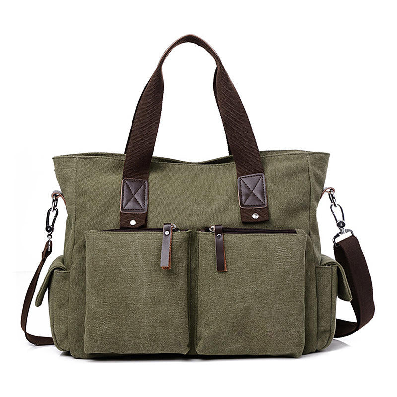 Men's Large Capacity Canvas Crossbody Bag for Outdoor Travel