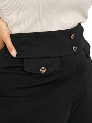 Plus Size Button Design Pants