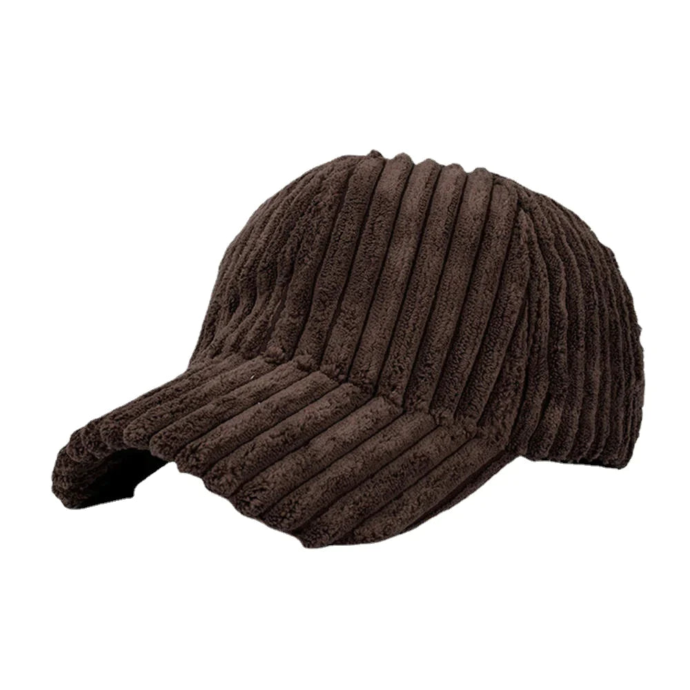 Men Women Striped Corduroy Baseball Cap Sun Hat Outdoor Sunshade Hat