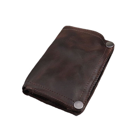 Men Retro Genuine Leather Old 8 CardSlots Card Case Money Clip Wallet