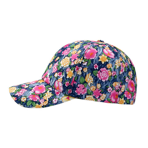 Women Overlay Colorful Floral Print Baseball Cap Fashion Breathable Adjustable Sunshade Hat