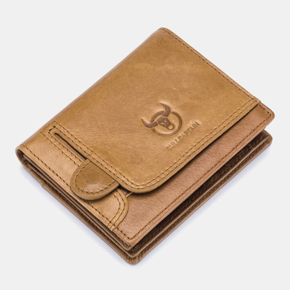 Men Genuine Leather Multi-card Slot RFID Anti-theft Thin Card Holder Money Clip Wallet Driver's License
