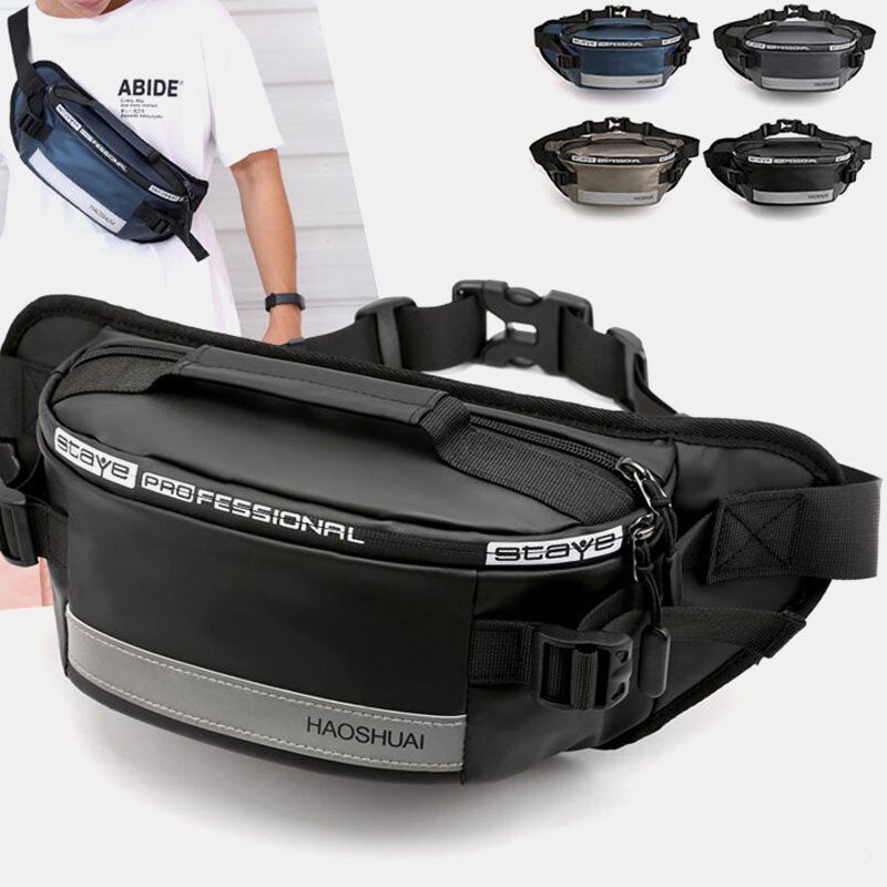 Men Waterproof Anti theft Reflective Outdoor Chest Bag Belt Waist