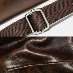 Men Genuine Leather Multi-pocket Casual Business 6.3Inch Phone Bag Crossbody Bags First Layer Cowhide Shoulder