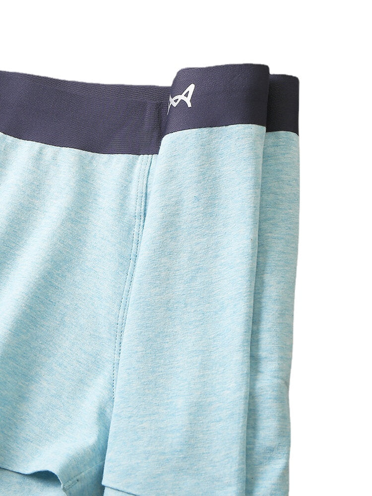 Multipacks Mens Seamless U Convex Cotton Boxers Solid Color Underpants Sets