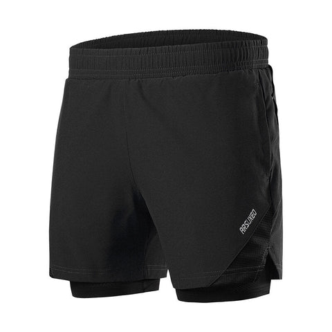 Men's Running Shorts 2 in 1 with Multi-Pocket Fitness Training Exercise Jogging Workout Gym Sports Short Pants