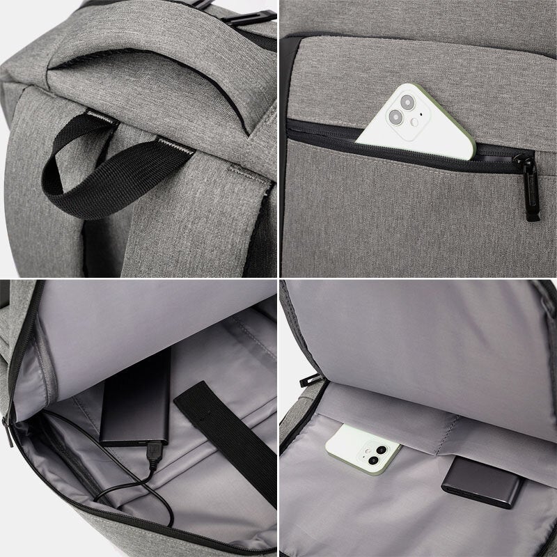 Men Multi-pocket USB Charging Breathable Waterproof Backpack Casual  Business 15.6 Inch Laptop Bag Shoulder