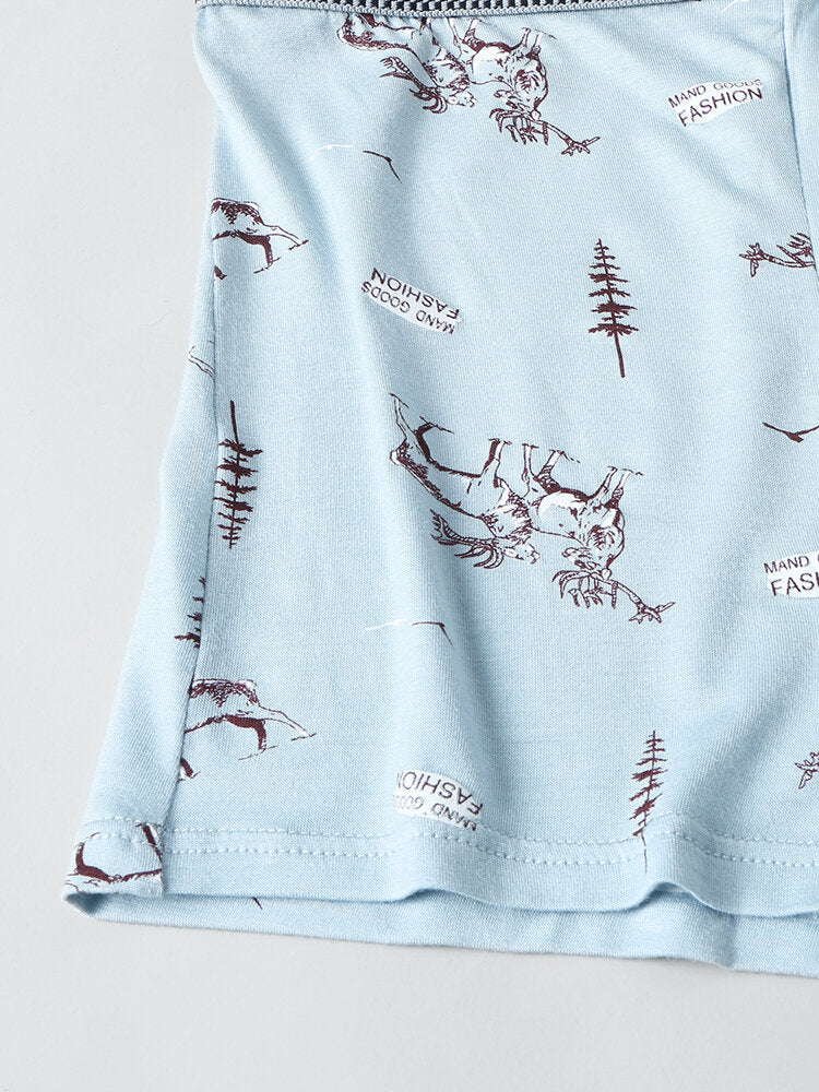 Multipacks Mens Animals Print U Convex Boxer Briefs