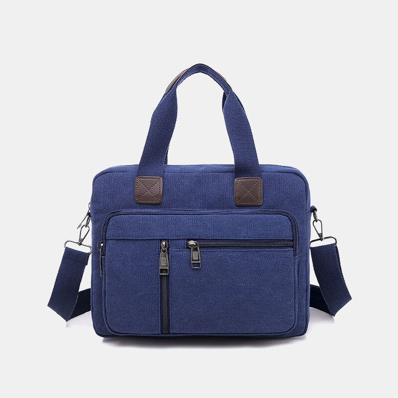 Men's Anti-theft Canvas Crossbody Bag with Multi-pockets & Large Capacity