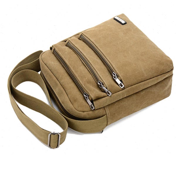 Men Canvas Outdoor Crossbody Bags Leisure Multi-Function Shoulder