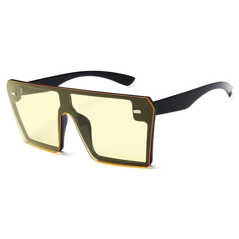 Female Big Box Colorful Mercury Sunglasses Retro Square Personality Sunglasses Conjoined Metering Goggles