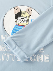 Women's Cartoon Animal Print Pajama Set - Pullover & Elastic Waist Pants