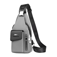 Men Oxford USB Charging Headphone Hole Design Chest Bag Multifunction Multi-pocket Waterproof Crossbody Shoulder Bag