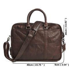 Genuine Leather Business Laptop Bag Briefcase Crossbody