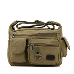 Large Capacity Men Casual Canvas Shoulder Messenger Bag Travel Crossbody