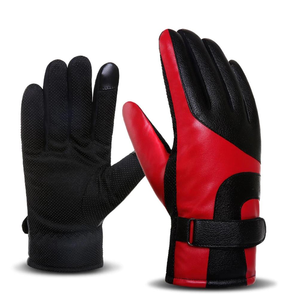 Waterproof Warm Leather Motorcycle Touchscreen Gloves for Men & Women