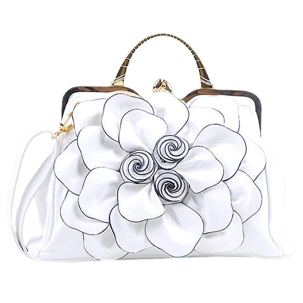 Women Elegant Handbag Rose Floral Fashion Cosmetic Bag