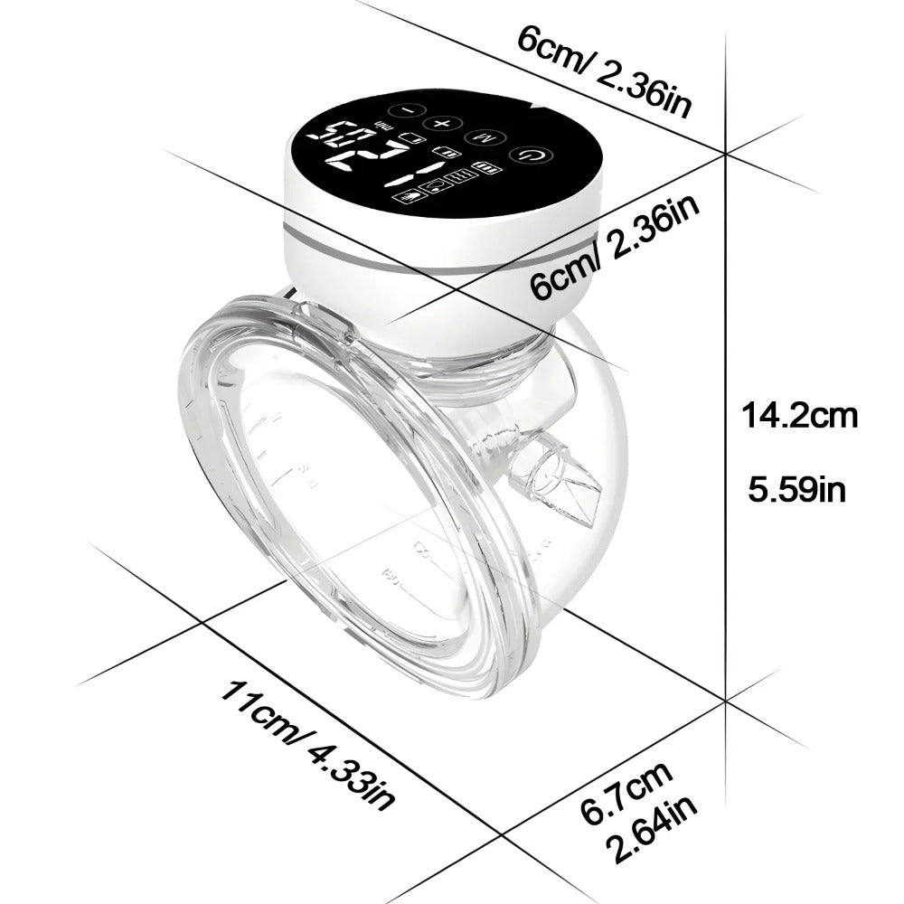 Wearable Electric Breast Pump - Silent, Hands-Free, Portable, Automatic Milk Collector for Travel