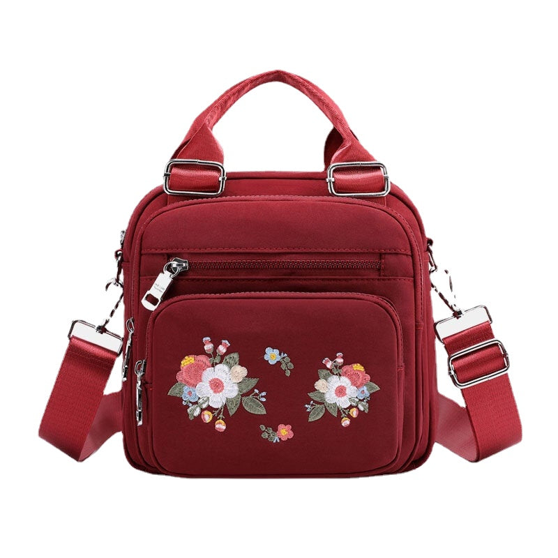 Women Nylon Fashion Embroidered Crossbody Bag Shoulder Bag Handbag