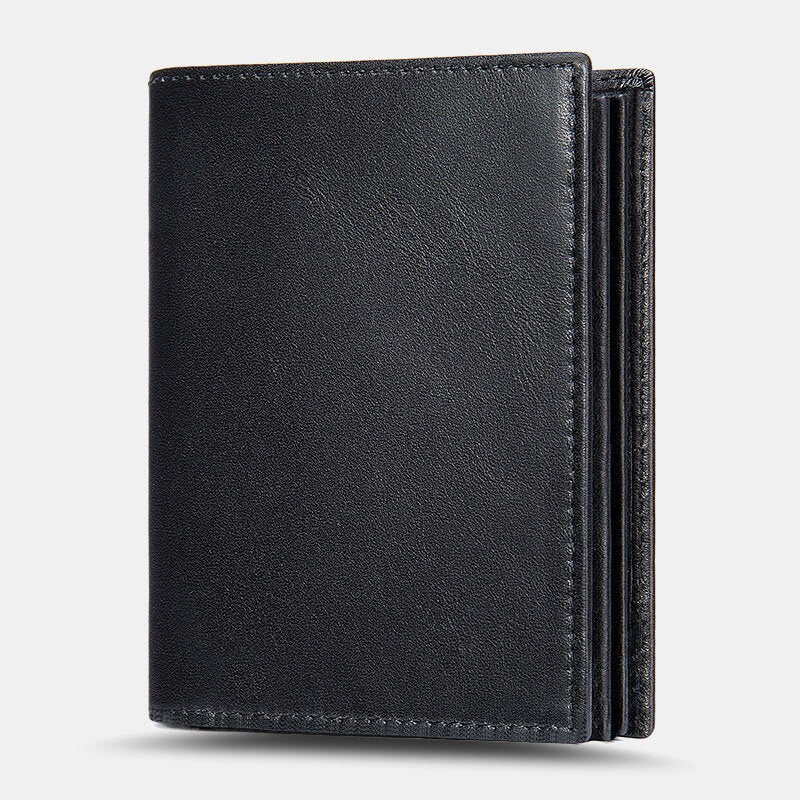 Men Oil Wax Leather Short Bifold RFID Anti-magnetic Wallets 16 Card Slot Thicken Driver License Card Holder Coin Purse