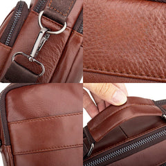 Men's Genuine Leather Multi-pocket Crossbody Sling Bag