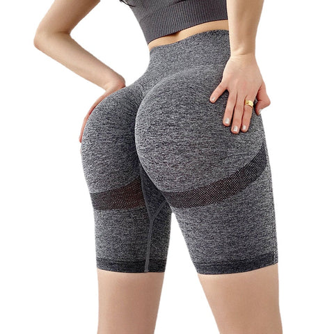 Women's High Waist Yoga Shorts Nylon Spandex Fitness Gym Workout Running Sports Activewear Control Butt Lift Breathable Summer Sport Shorts