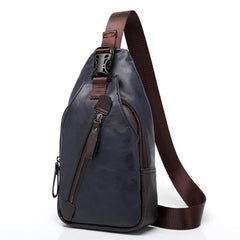 Men PU Crossbody Bag Capacity Leisure Shoulder Chest Bag