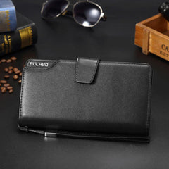 Men Leather Business Long Wallet Credit Card Organizer with 21 Slots Phone Bag