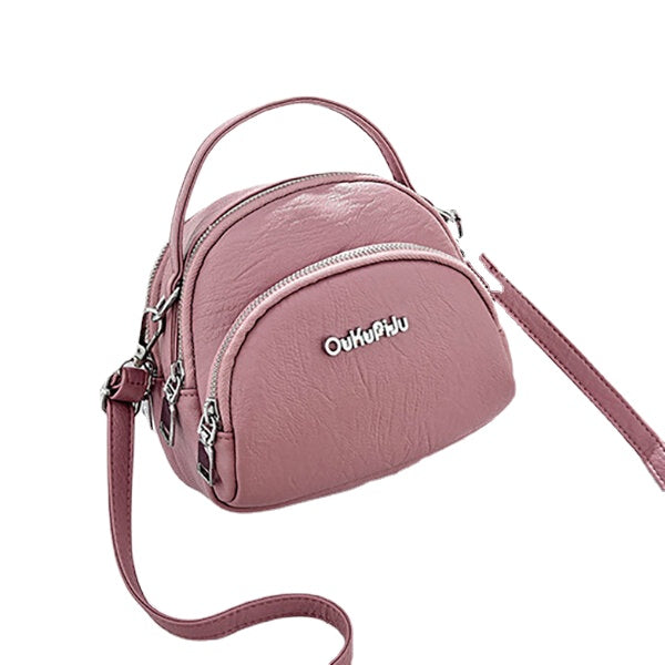 Women Faux Leather Mini Phone Bag Multi-Slot Retro Crossbody