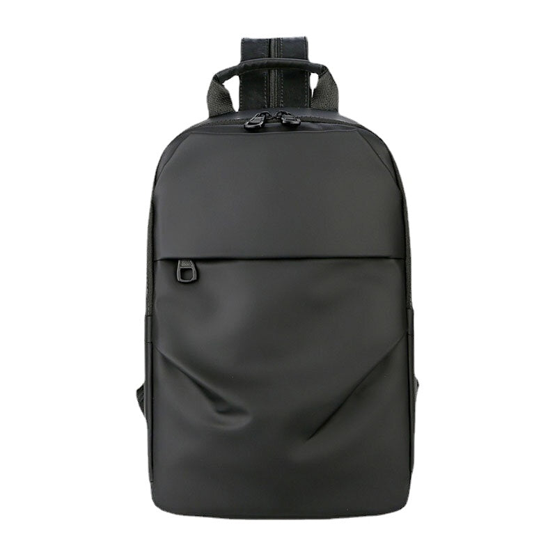 Waterproof Business Casual Solid With Earphone Hole Backpack Crossbody Bag Chest Bag For Male