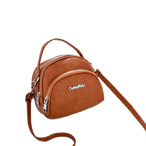 Women Faux Leather Mini Phone Bag Multi-Slot Retro Crossbody