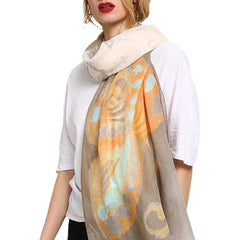 Women Colorful Butterfly Summer Scarf Fashion Printing Cotton Causal Outdoor Beach Shawl