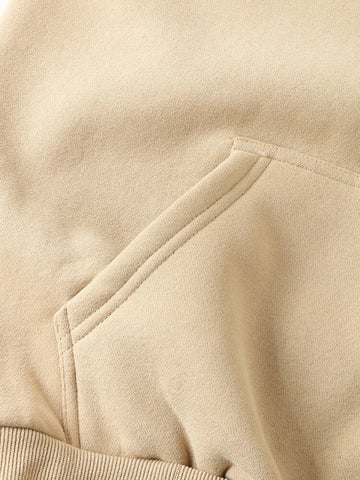 Women Letter Printing Velvets Kangaroo Pocket Cross-Border Warm Long-Sleeved Hooded Sweater