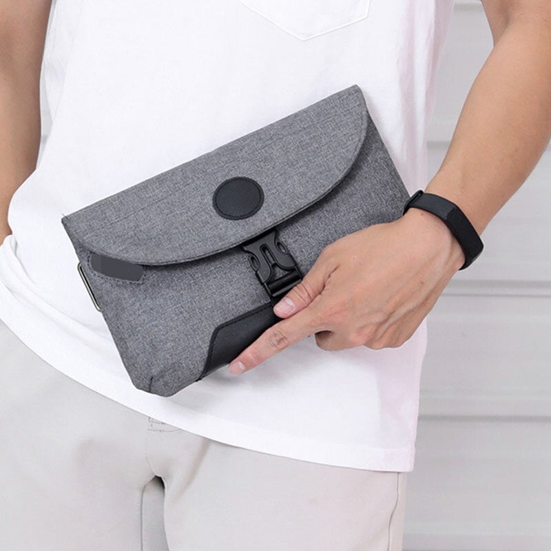 Men USB Charging Solid Color Casual Outdoor Sport Multi-carry Chest Bag Crossbody Belt