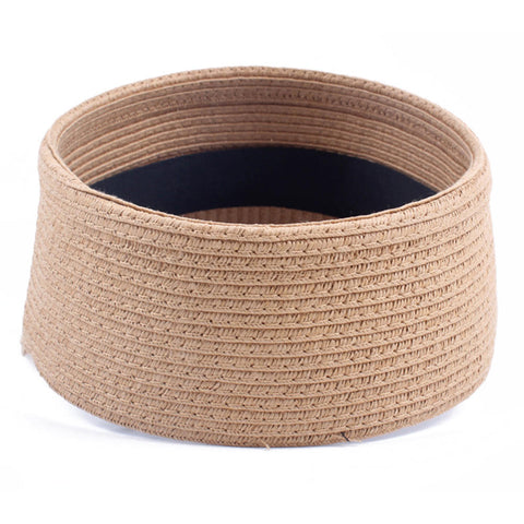 Women Summer Outdoor Foldable Straw Hat Breathable Wide Brim Sunscreen Empty Top Hat