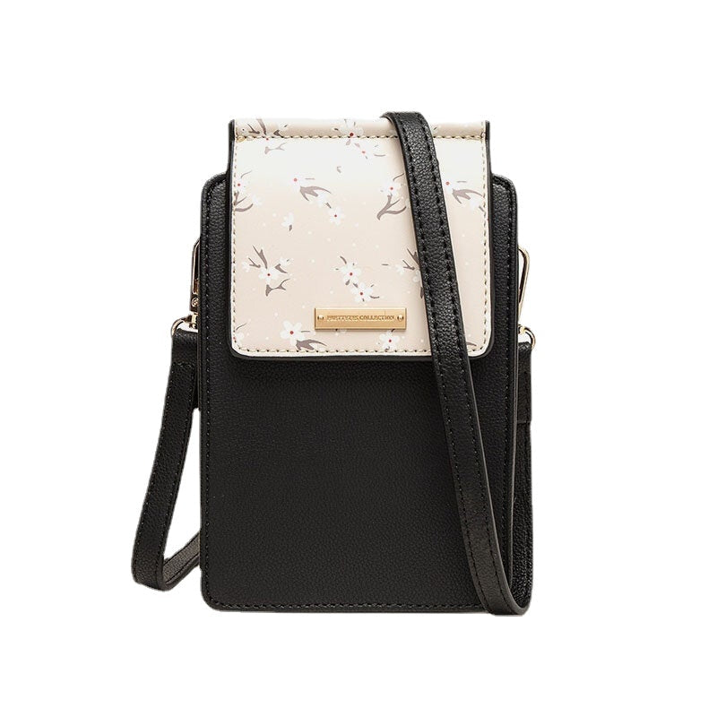 Women 6.5 Inch Phone Holder 6 Card Slot Floral Crossbody Bag