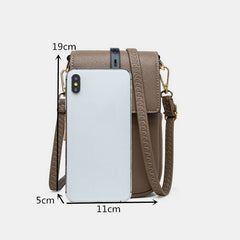 Women Casual Patchwork 6.3'' inch Phone Bag Crossbody Bag